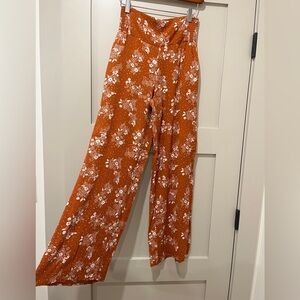 Wide Leg Floral Women's Pants Sz S